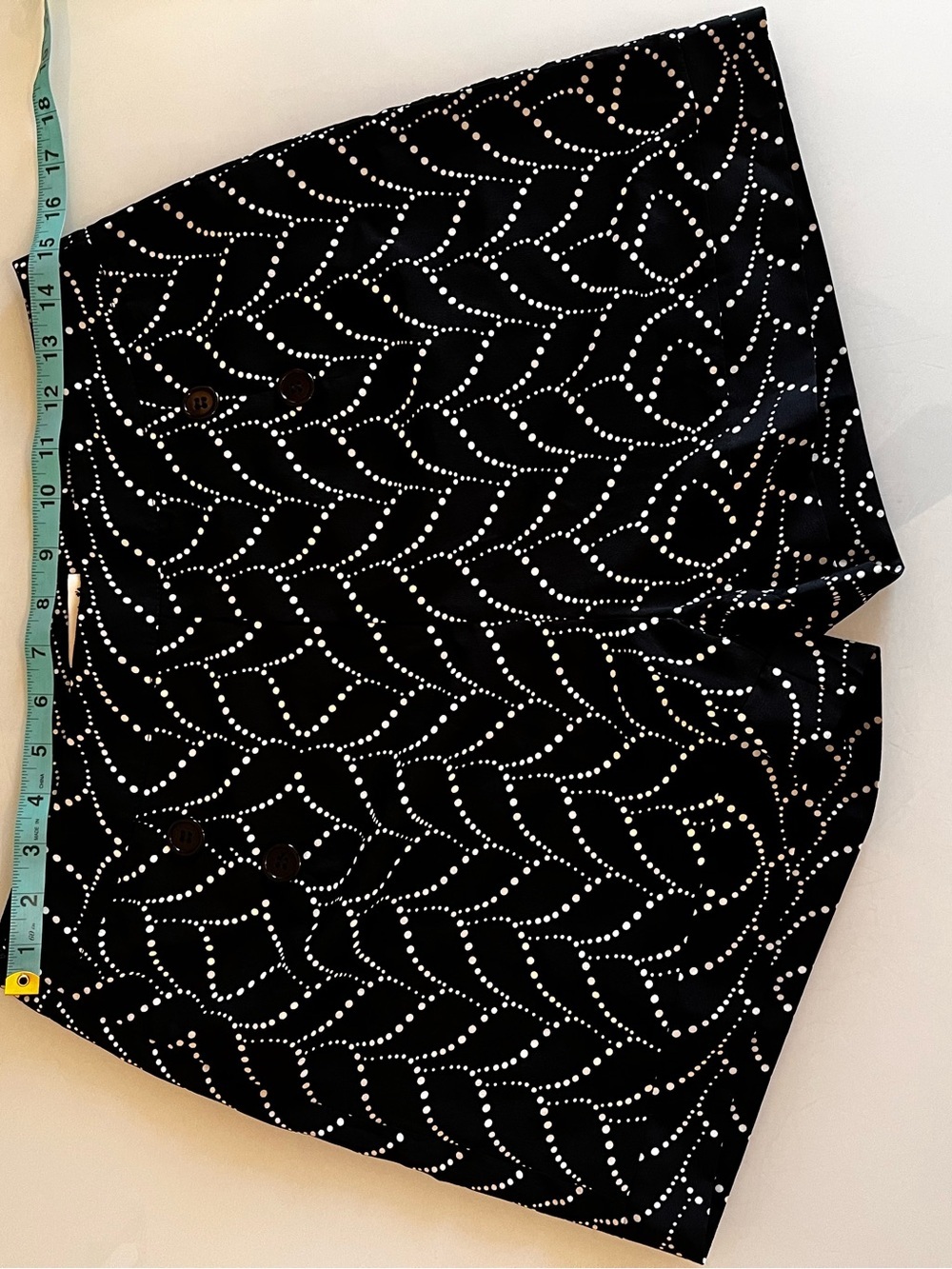 Molly Bracken Black Dot Print High Waist Tailored Shorts French Chic M - Picture 4 of 13